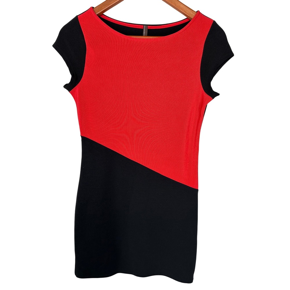 Pink Crayon Vintage Red and Black Cap Sleeve Mini Dress Women's Size Medium